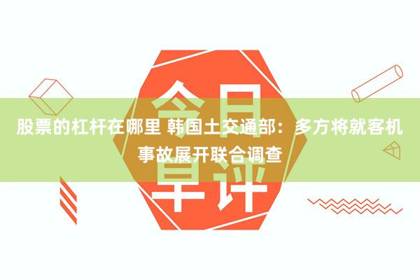 股票的杠杆在哪里 韩国土交通部：多方将就客机事故展开联合调查