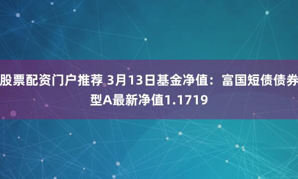 股票配资门户推荐 3月13日基金净值：富国短债债券型A最新净值1.1719